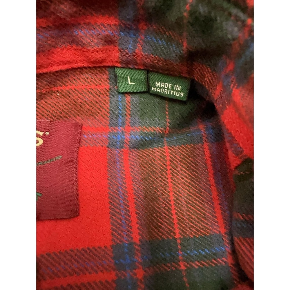 Orvis Perfect Flannel Shirt Mens Large Red Plaid Long Sleeve Button Up - Picture 7 of 11